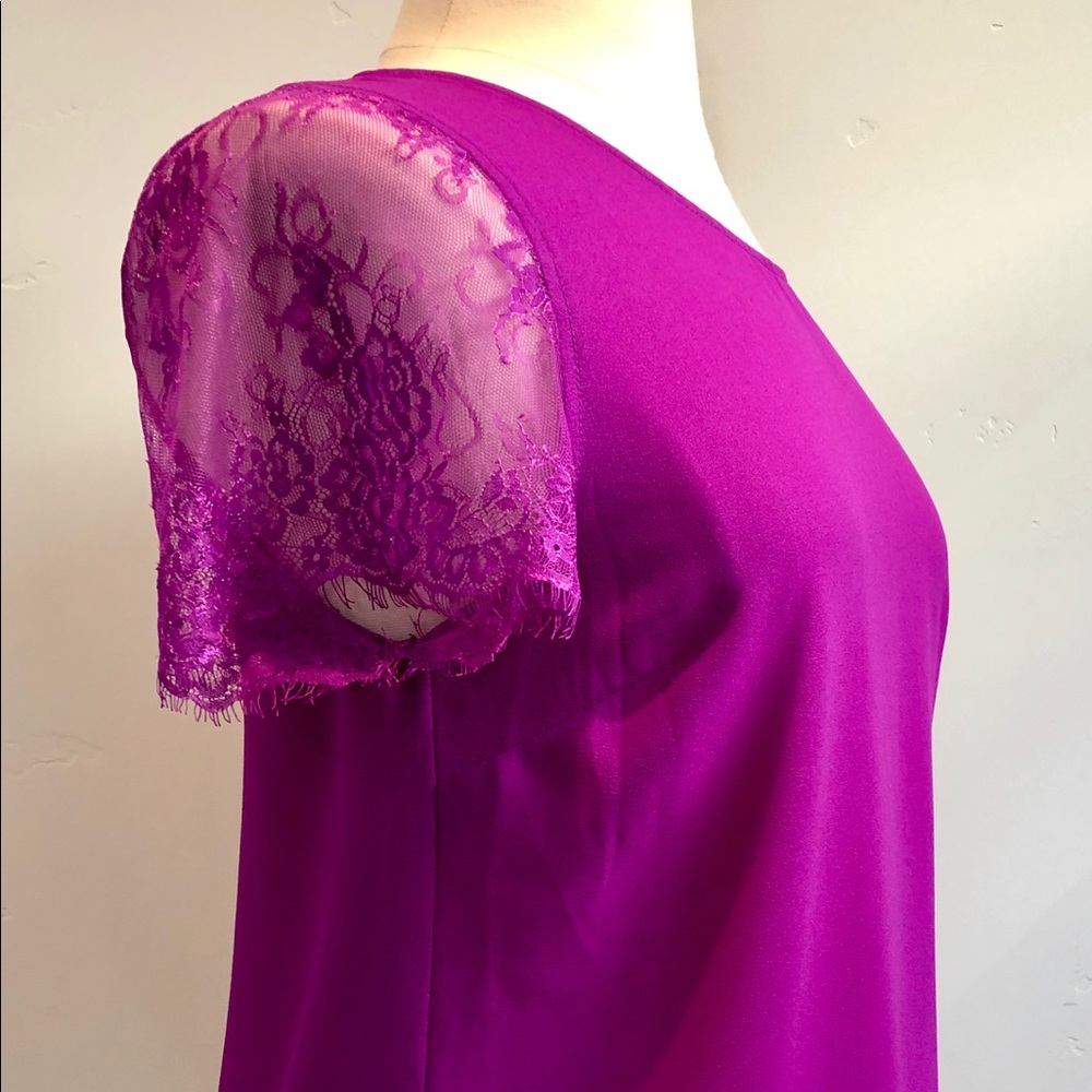 Lace Sleeve Blouse in Fuschia
